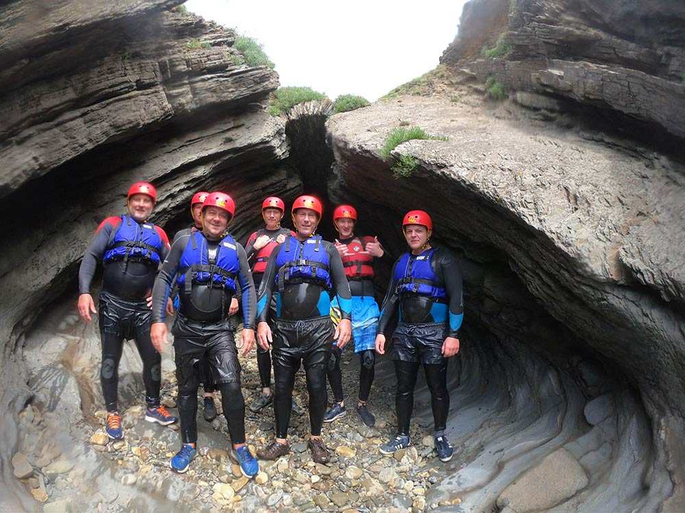 Coasteering at Baggy Point, Croyde