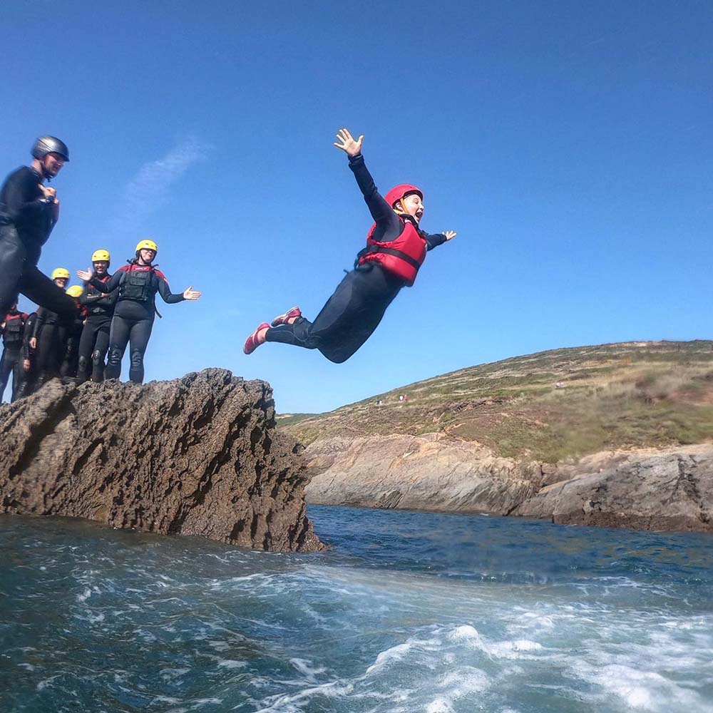 Coasteering Baggy Point, Croyde